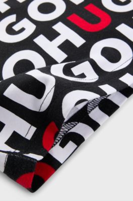 Kids' T-shirt in cotton with all-over logo print, Patterned