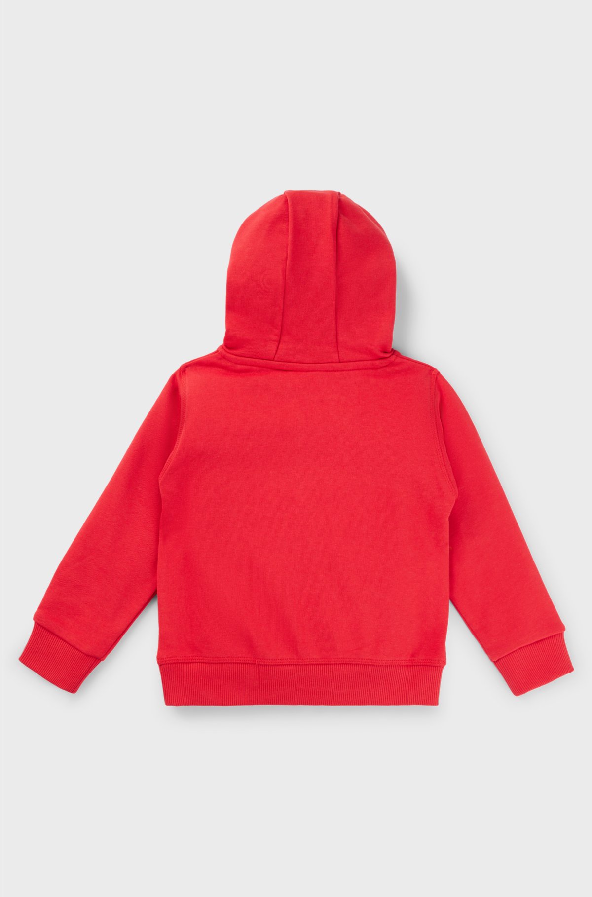 Kids' cotton-blend hoodie with stacked logo, Red