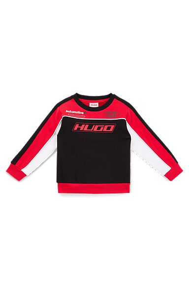Kids' cotton-blend sweatshirt with racing-inspired details, Patterned