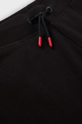 Barnshorts i bomullsblandning med tryckt logga, Svart