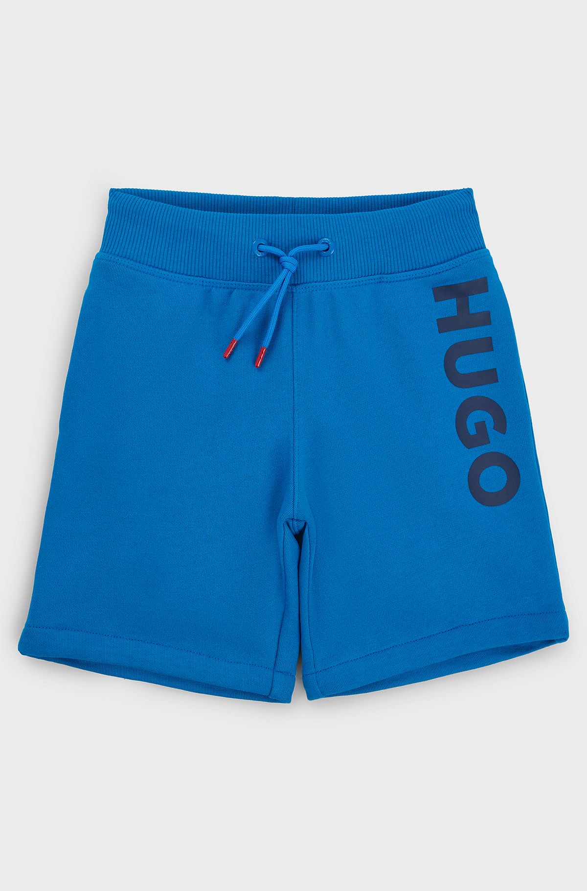 Kids' cotton-blend shorts with logo print, Blue