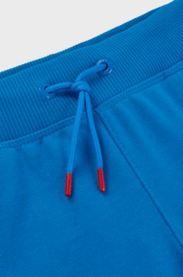 Kids' cotton-blend shorts with logo print, Blue
