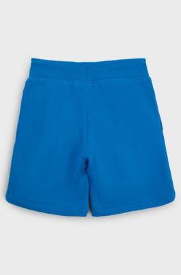 Kids' cotton-blend shorts with logo print, Blue