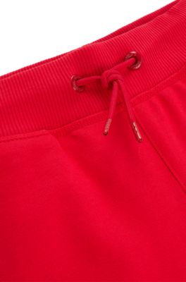 Kids' cotton-blend shorts with logo print, Red