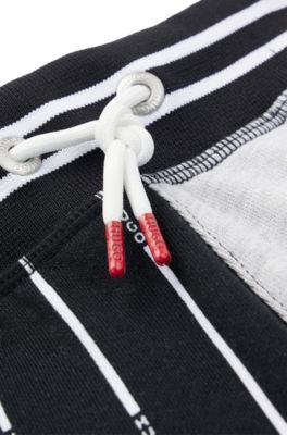 Kids' cotton-blend shorts with mixed logos, Black