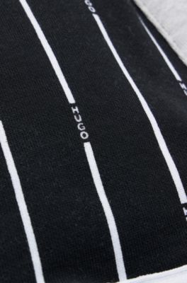 Kindershorts van een katoenmix met verschillende logo&rsquo;s, Zwart