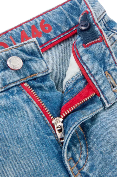 Short coupe ample en denim bleu pour enfant