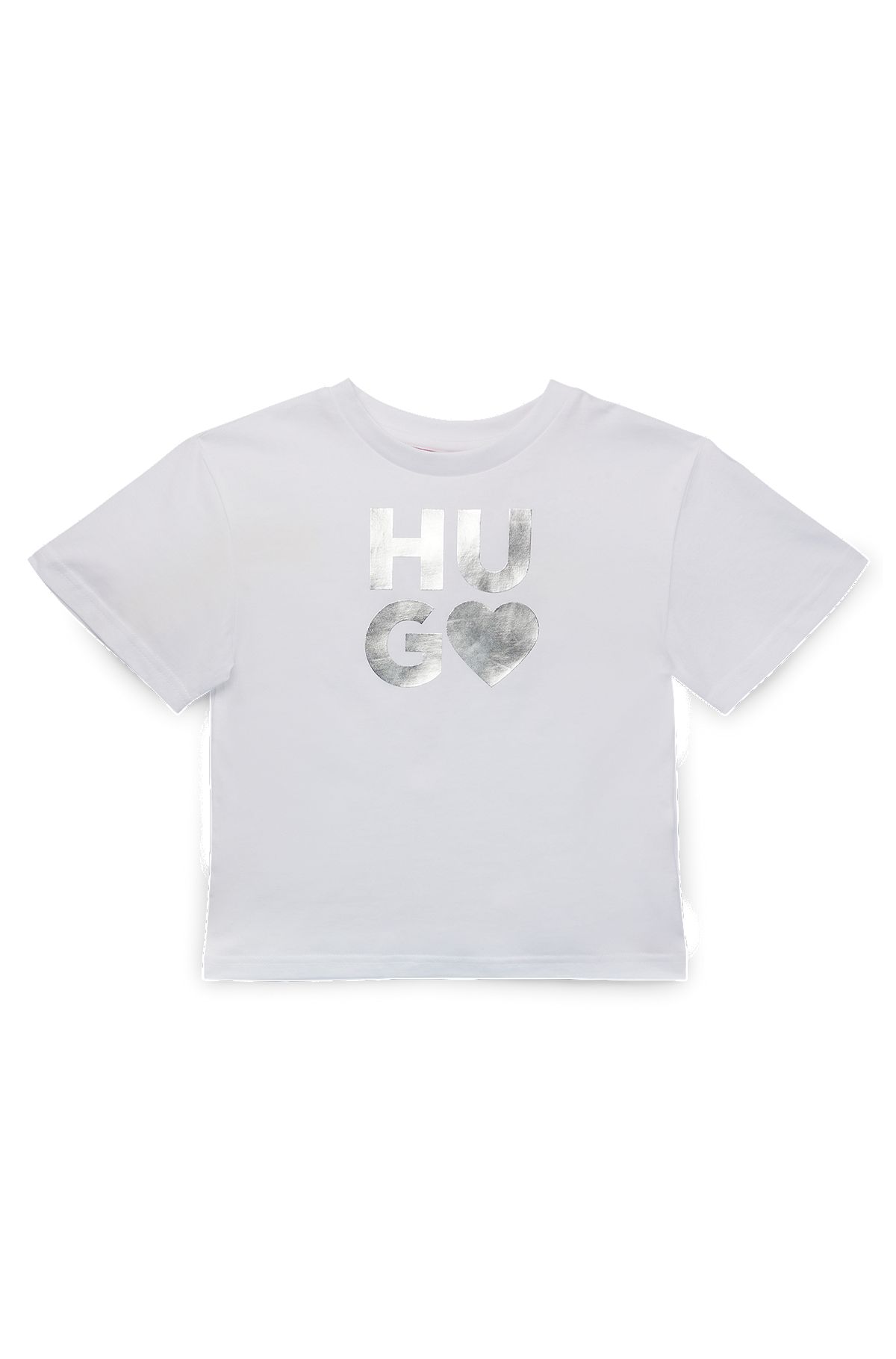 T-shirt i bomuldsjersey til børn med sæsoninspireret logo, Hvid