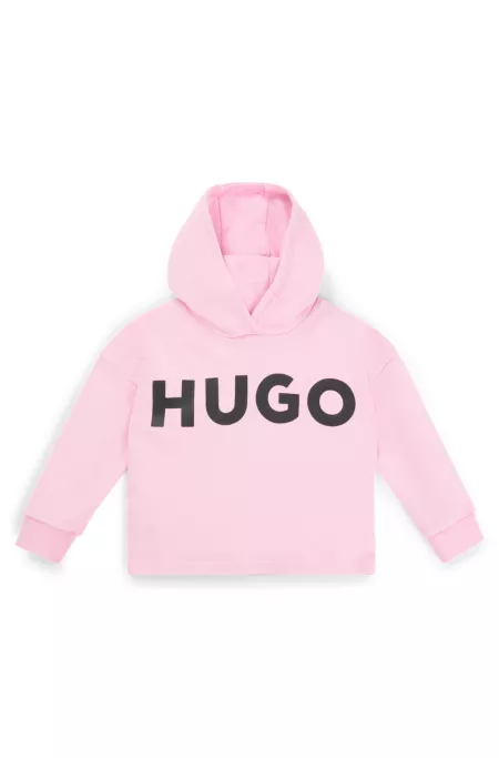 Sweat à capuche en molleton de coton avec logo imprimé pour enfant