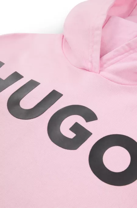 Sweat à capuche en molleton de coton avec logo imprimé pour enfant