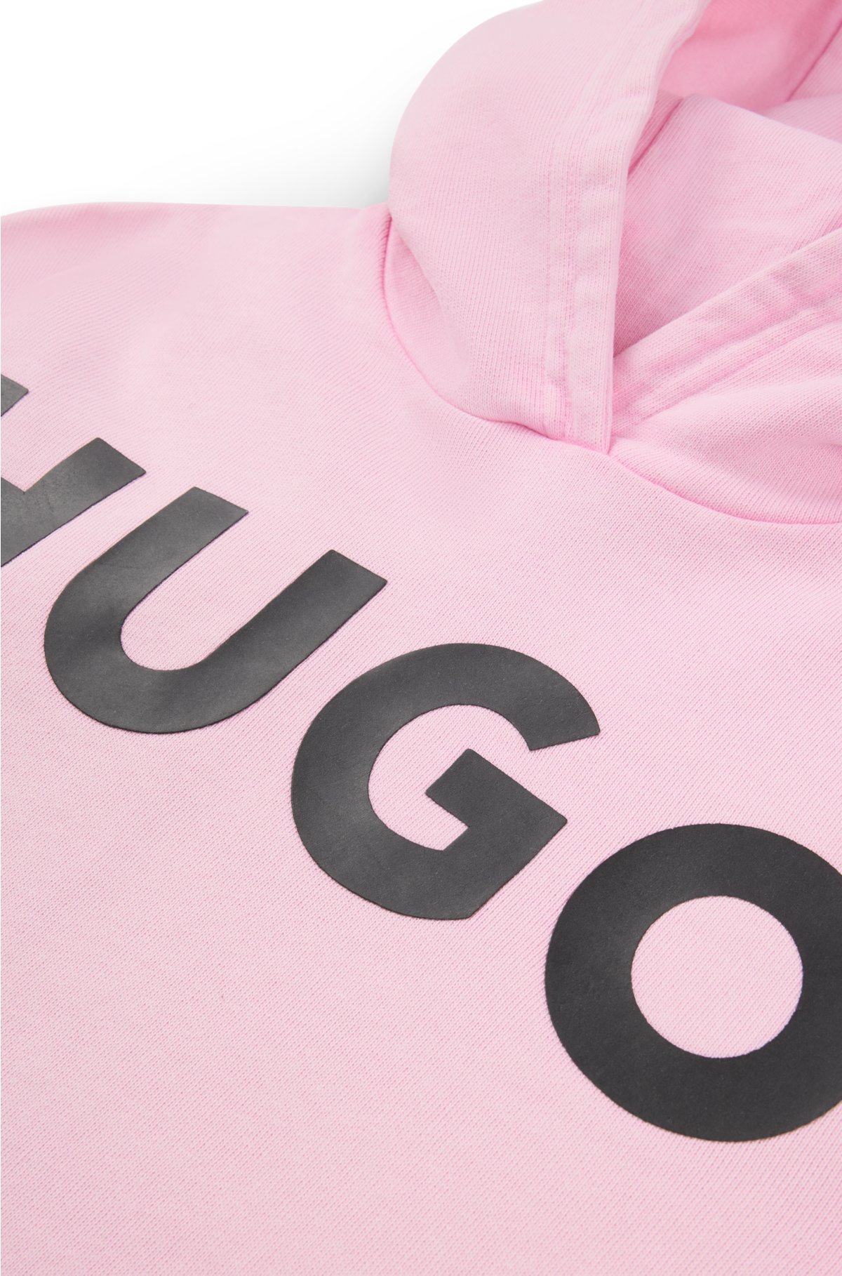 Kids' hoodie in French-terry cotton with logo print, Pink