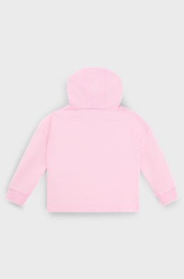 Kinderhoodie van katoenen sweatstof met logoprint, Pink