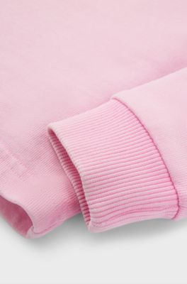 Kinderhoodie van katoenen sweatstof met logoprint, Pink