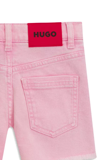 Short en denim stretch avec surpiqûres d’inspiration western pour enfant