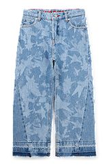 Relaxed fit jeans til børn i bomuldsdenim med stjerneprint, Mønstret