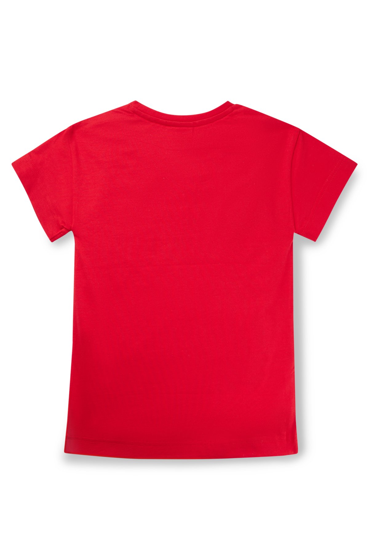 Kids' cotton-jersey T-shirt dress with studded logo artwork, Red