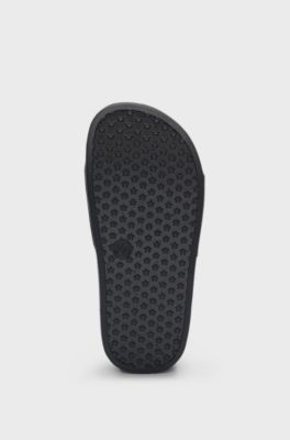 Kids' slides with logo straps, Black