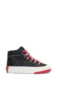 Baskets montantes avec lacets logotés pour enfant, Noir
