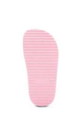 Kinderslippers met glanzend effect en tweedelig logo, Pink