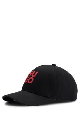 Kids-Cap aus Baumwoll-Twill mit Stack-Logo, Schwarz