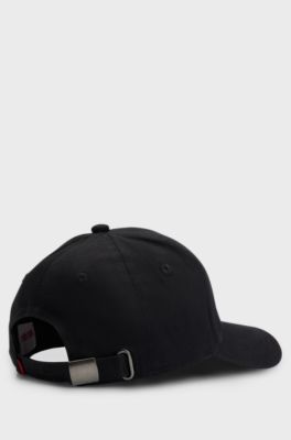 Kids' cap in cotton twill with stacked logo, Black