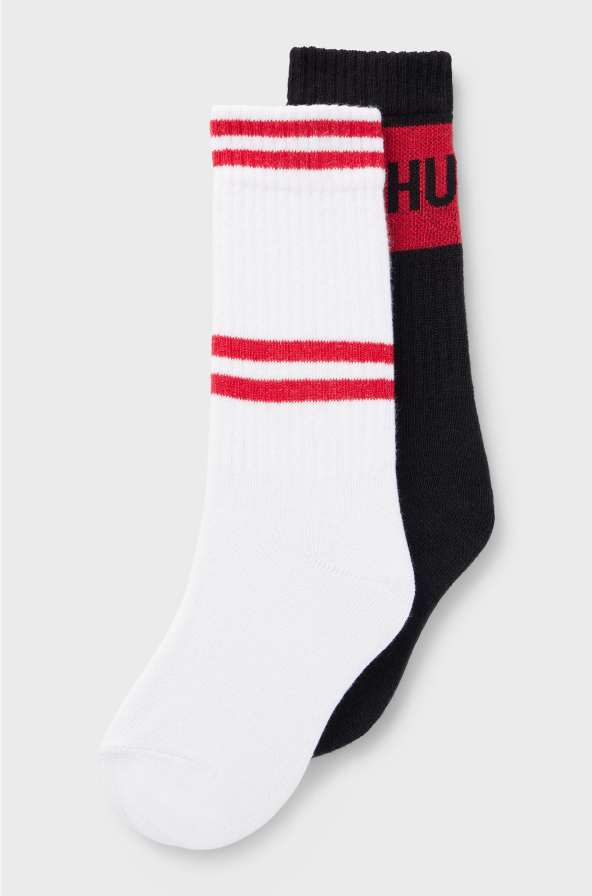Two-pack of kids' socks with logo details, Black