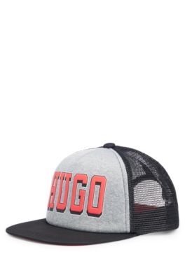 Cappellino per bambini in jersey elasticizzato e mesh con logo, Nero