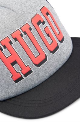 Cappellino per bambini in jersey elasticizzato e mesh con logo, Nero