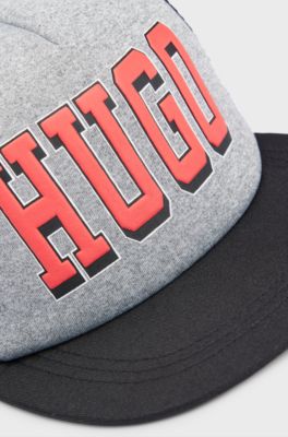 Kids' logo cap in stretch jersey and mesh, Black