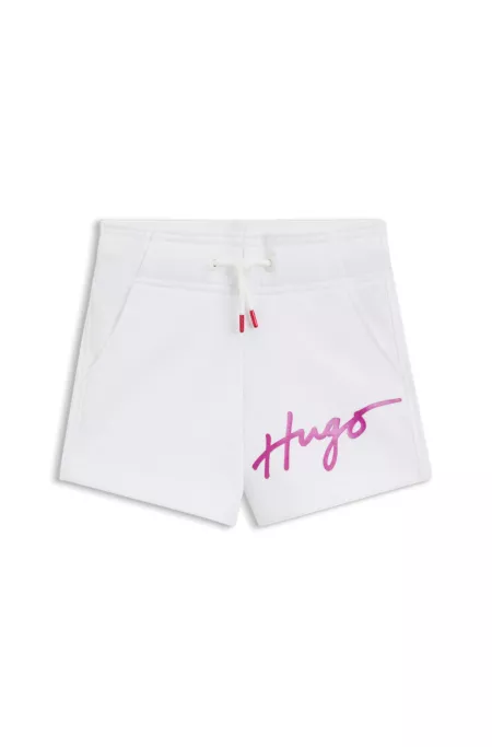 Short en coton mélangé avec logo métallique pour enfant