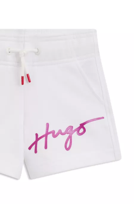 Short en coton mélangé avec logo métallique pour enfant