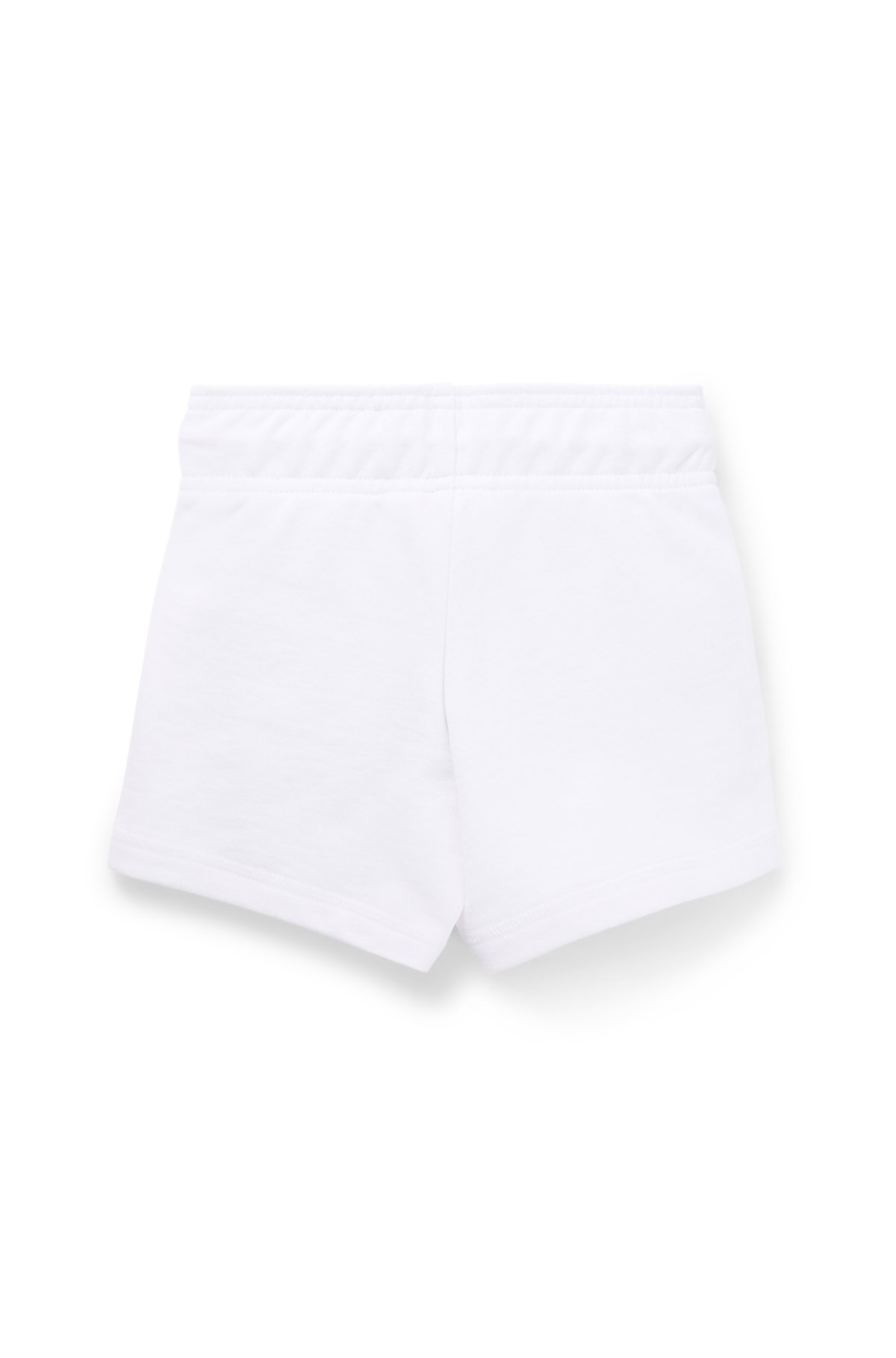 Kids' cotton-blend shorts with metallic logo, White