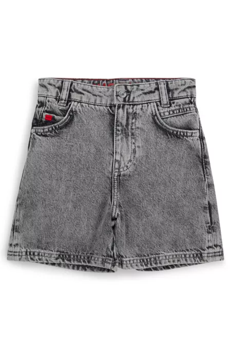 Short ample en denim de coton gris pour enfant