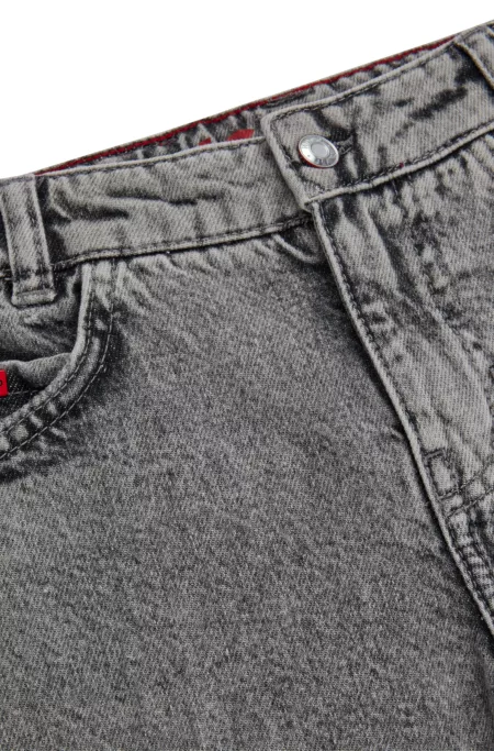 Short ample en denim de coton gris pour enfant