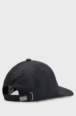Kids' five-panel cap with logo label, Black