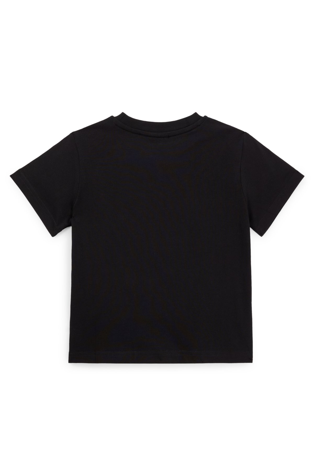 Kids' T-shirt in cotton jersey with logo print, Black