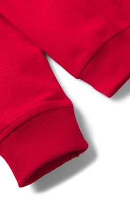 Sudadera de algod&oacute;n para ni&ntilde;os con logo cuadrado estampado, Rojo