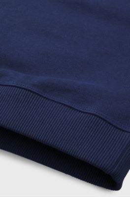 Kids' cotton-blend hoodie with stacked logo, Dark Blue