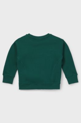 Kids' cotton-blend sweatshirt with embroidered logo, Green