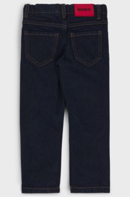 Kids' regular-fit jeans in blue denim, Dark Blue