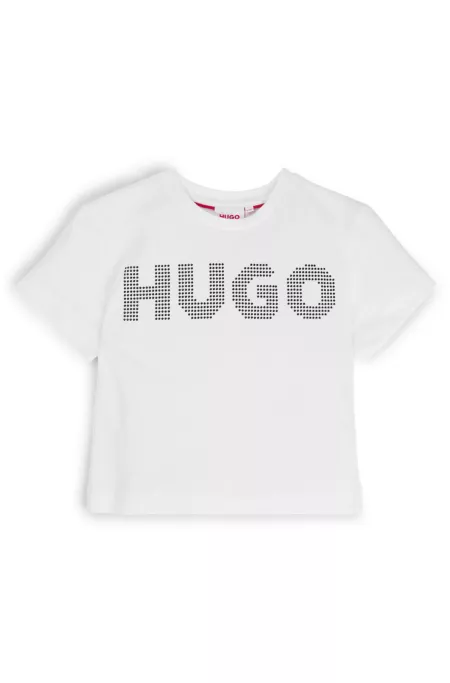 Camiseta para niños en algodón con logo tachonado