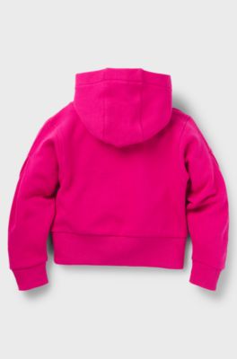 Kids-Hoodie aus Baumwoll-Mix mit Logo im College-Stil, Pink