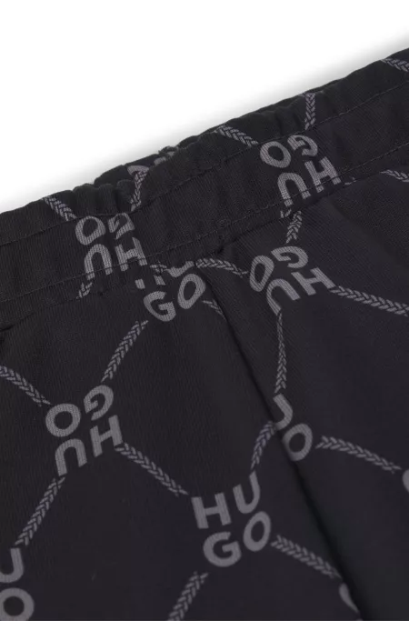 Pantalones de chándal loose fit para niños con logo apilado estampado