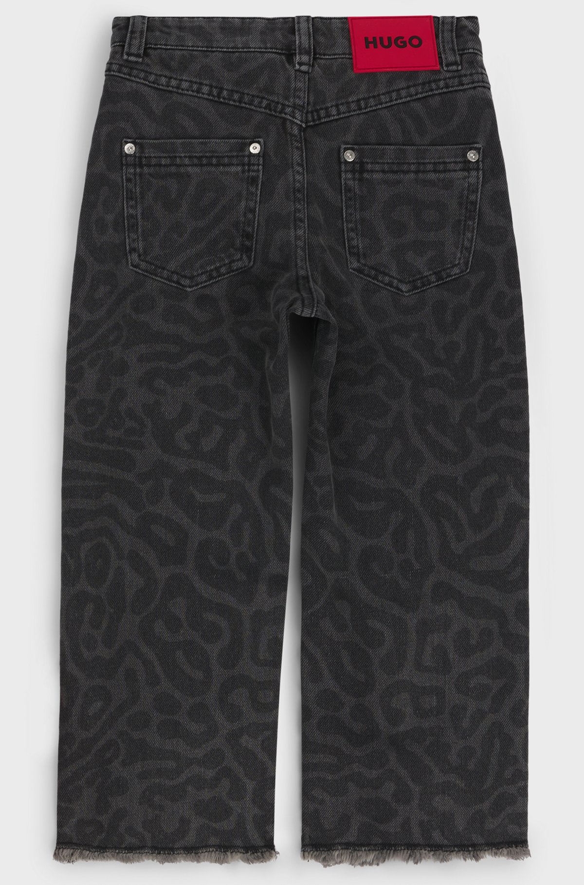 HUGO - Kids' relaxed-fit jeans in cheetah-print denim HUGO - Kids' relaxed-fit jeans in cheetah-print denim