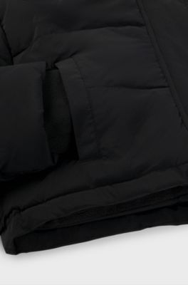 Kids' three-in-one puffer jacket with logo details, Black