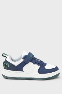 Kids' mixed-material trainers with mesh tongue, White