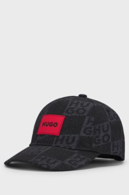 Kids-Cap aus Canvas mit Stack-Logos und Logo-Label, Schwarz