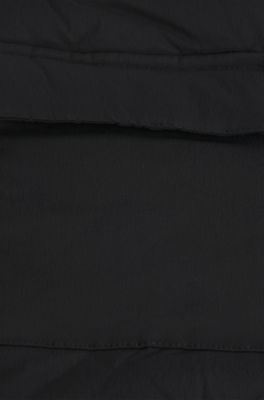 Kids' puffer gilet with red logo label, Black