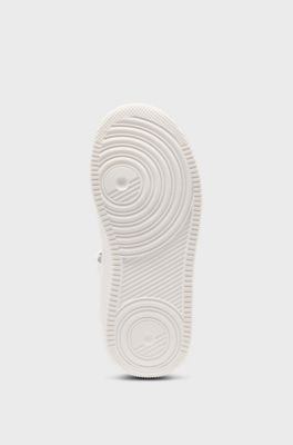 Kids' trainers in mesh and faux leather, White