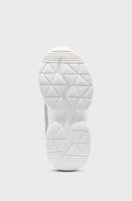 Sapatilhas para crian&ccedil;a em tafet&aacute; e pele sint&eacute;tica, Silver